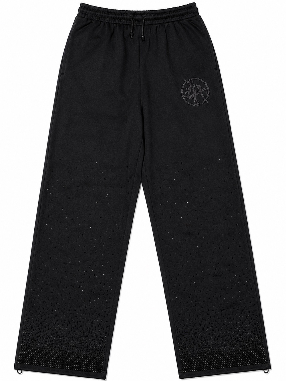 Black Wide-Leg Embellished Sweatpants - Lost Hills